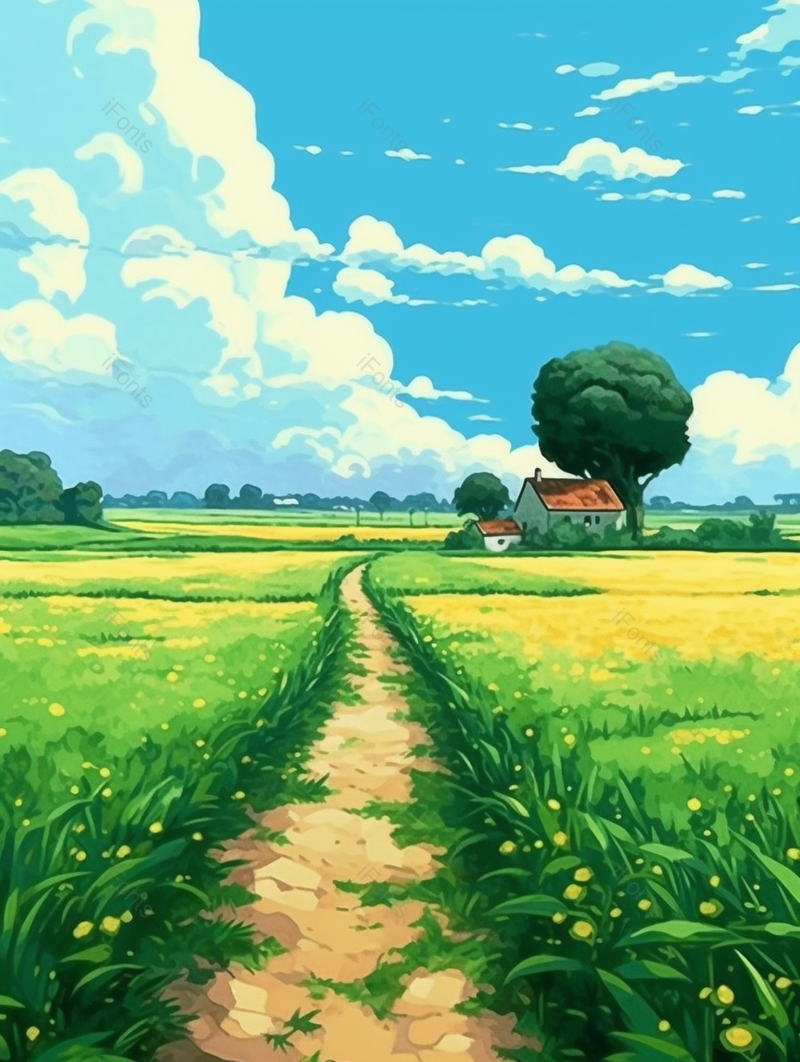 大自然蓝天白云草地小清新风节气插画,插画/手绘图,插画/手绘图库,插画/手绘图下载,插画/手绘